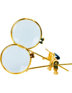 Lupa Doble MAXIMIZE para Gafas - Aumento 5X y 10X - Dorado 2