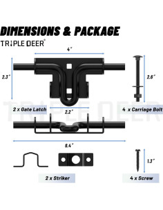 Pestillo Deslizante de Alta Resistencia TRIPLE DEER - 2 Paquetes 2