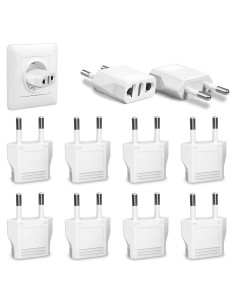 10 Adaptadores de Enchufe Tipo C MIKWOAB para Europa 220V