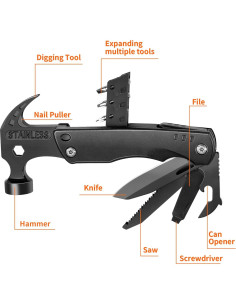 Martillo Multiherramienta 12-en-1 GeneTac, Acero Inoxidable, 370g 2