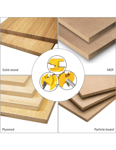 Juego de 3 Fresas de Miter Lock 45 Ozmatip 1/4" (0.64 cm)