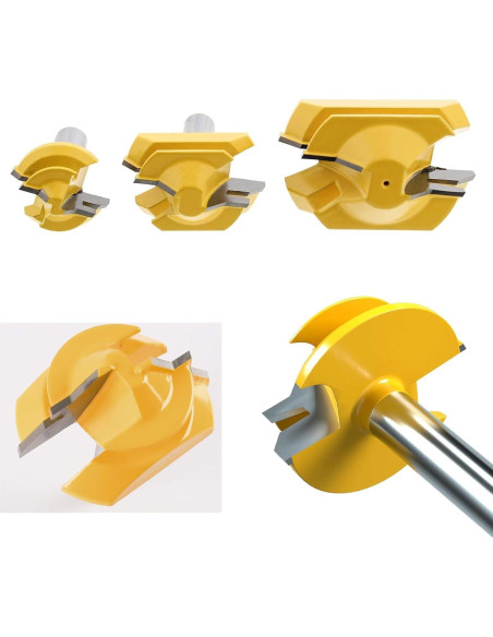 Juego de 3 Fresas de Miter Lock 45 Ozmatip 1/4" (0.64 cm)