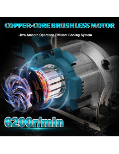 Sierra Circular Inalámbrica LEZZYRUCK 5.5" 18V Motor Sin Escobillas 2