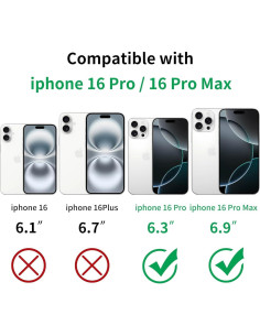 Protector de Lente de Cámara Hsefo para iPhone 16 Pro/Max 9H 2