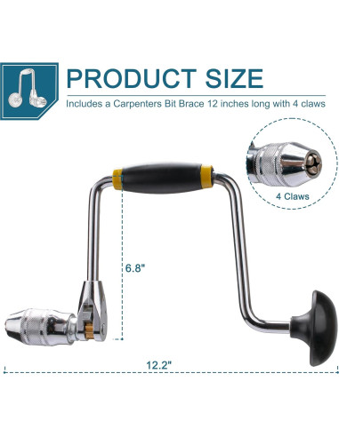 Broca de Carpintero LikeLion 12" (30.48 cm) con Manivela
