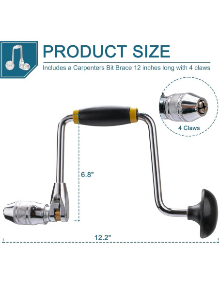 Broca de Carpintero LikeLion 12" (30.48 cm) con Manivela