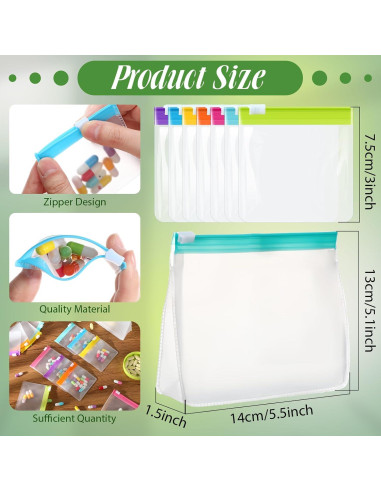 Bolsas de Pastillas Reutilizables Sherr 56 Pcs Transparente