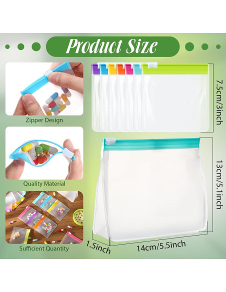 Bolsas de Pastillas Reutilizables Sherr 56 Pcs Transparente