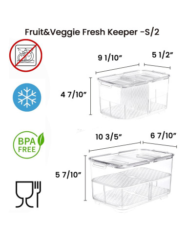 Contenedor de Almacenamiento Vacane 2 Piezas 2.8L y 5.7L