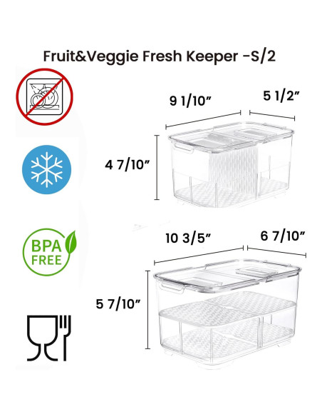 Contenedor de Almacenamiento Vacane 2 Piezas 2.8L y 5.7L