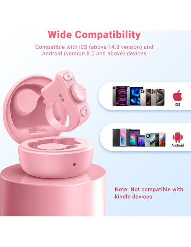 Anillo de Desplazamiento Bluetooth JIMZOO Rosa para TikTok y Kindle