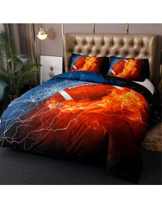 Funda de Edredón Twin Mozeo 3D Fútbol + Almohada Microfibra 2