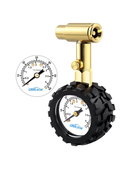 Medidor de Presión de Neumáticos GODESON 0-60 PSI Doble Válvula