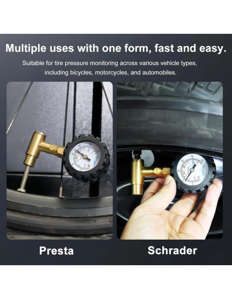 Medidor de Presión de Neumáticos GODESON 0-60 PSI Doble Válvula