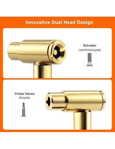 Medidor de Presión de Neumáticos GODESON 0-60 PSI Doble Válvula