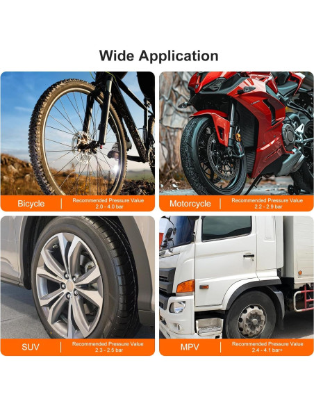 Medidor de Presión de Neumáticos GODESON 0-60 PSI Doble Válvula