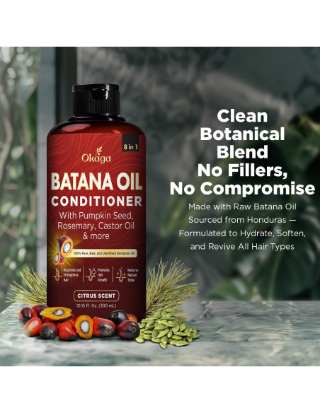 Acondicionador 8 en 1 Okaga 300 ml con Aceite de Batana y Aloe Vera