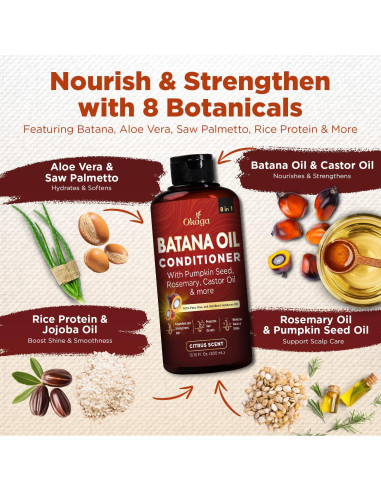 Acondicionador 8 en 1 Okaga 300 ml con Aceite de Batana y Aloe Vera