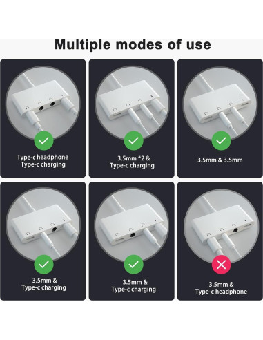 Adaptador USB C a 3.5mm PAReader con carga rápida y audio Hi-Fi