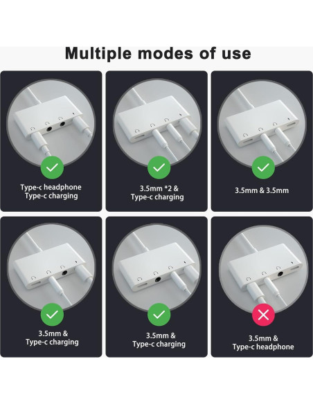 Adaptador USB C a 3.5mm PAReader con carga rápida y audio Hi-Fi