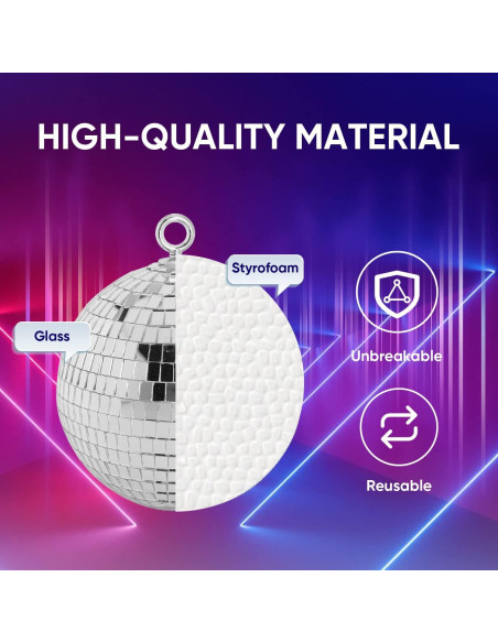 Bola de Espejo Disco Plata 15 cm con Anillo para Fiestas