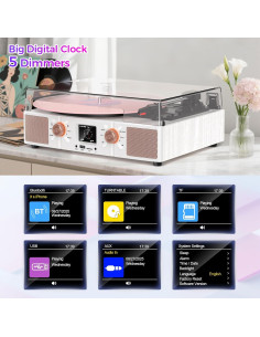 Tocadiscos Bluetooth TANLANIN SON1-TE-2032A-WT 3 Velocidades 2