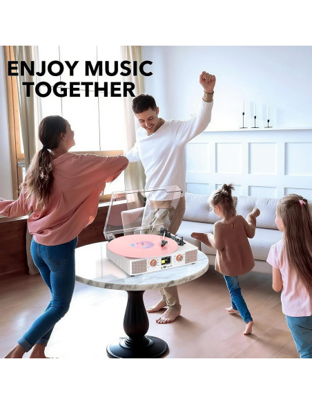 Tocadiscos Bluetooth TANLANIN SON1-TE-2032A-WT 3 Velocidades