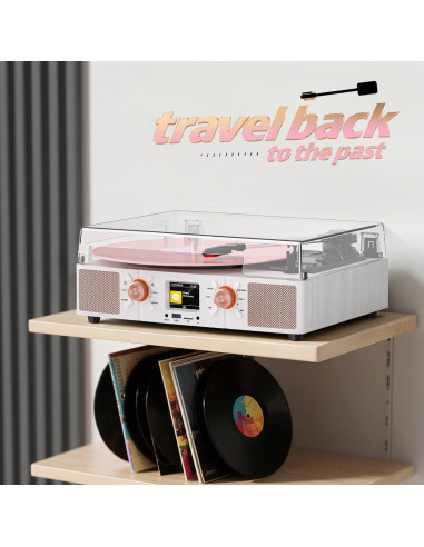 Tocadiscos Bluetooth TANLANIN SON1-TE-2032A-WT 3 Velocidades