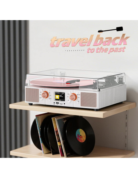 Tocadiscos Bluetooth TANLANIN SON1-TE-2032A-WT 3 Velocidades