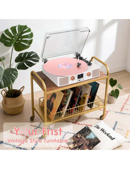 Tocadiscos Bluetooth TANLANIN SON1-TE-2032A-WT 3 Velocidades