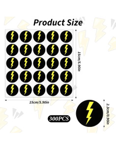 300 Calcomanías de Rayo Zelphvt para Casco y Decoración 2