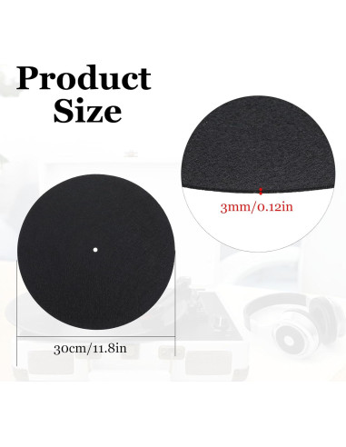 Alfombrillas de Fieltro para Turntable TIESOME 30.48 cm - Paquete de 2
