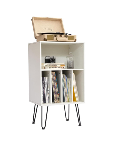 Soporte para Tocadiscos Leesingdo BU-035 Blanco con Almacenamiento