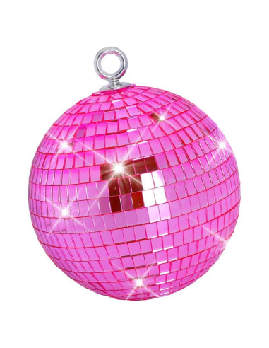 Bola de Espejo Disco Rosa 15 cm para Fiestas y Decoraciones