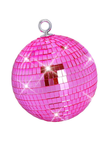 Bola de Espejo Disco Rosa 15 cm para Fiestas y Decoraciones