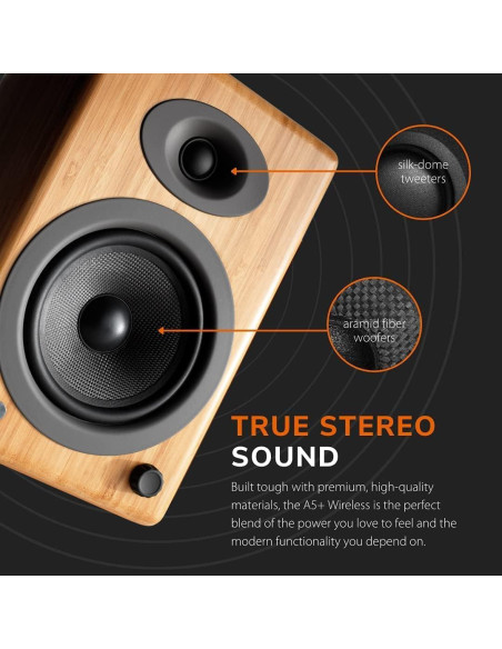 Altavoces Estéreo Bluetooth Audioengine A5+ 150W Madera