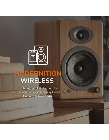 Altavoces Estéreo Bluetooth Audioengine A5+ 150W Madera