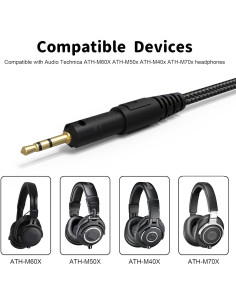 Cable Aux USB-C a 2.5mm Hizsoaor para Audio-Technica 2