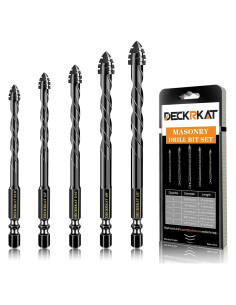 Juego de Brocas de Masonería DECKRKAT 5 Piezas 4 Flautas