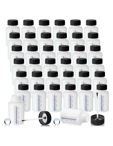 Honeydak 30 Botellas Vacías 150ml con Pincel y Tapas Seguras