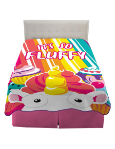 Manta de Cama Franco Kids Unicornio Esponjoso 158x229 cm