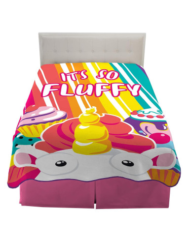 Manta de Cama Franco Kids Unicornio Esponjoso 158x229 cm