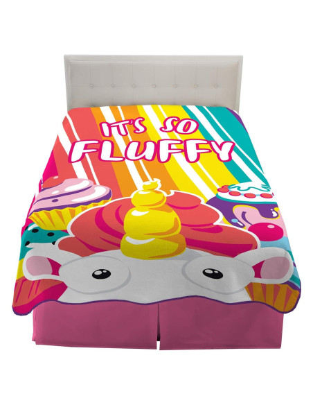Manta de Cama Franco Kids Unicornio Esponjoso 158x229 cm
