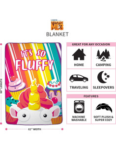 Manta de Cama Franco Kids Unicornio Esponjoso 158x229 cm 2