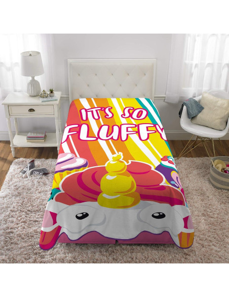 Manta de Cama Franco Kids Unicornio Esponjoso 158x229 cm