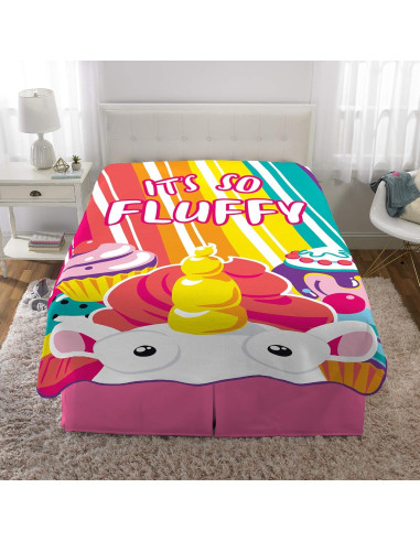 Manta de Cama Franco Kids Unicornio Esponjoso 158x229 cm