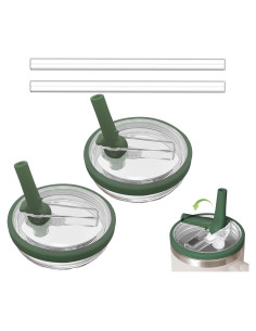 Paquete de 2 Tapas de Popote Invertido Bnoname 30 oz Verde