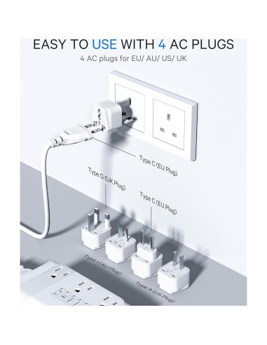 Convertidor de Voltaje DOACE 220V a 110V 350W para Viajes