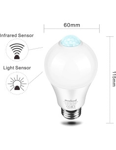 Bombilla LED 12W con Sensor de Movimiento Boxlood 1000LM 3000K 2