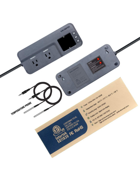 Controlador de Temperatura Inkbird ITC-608T 1800W Doble Sensor